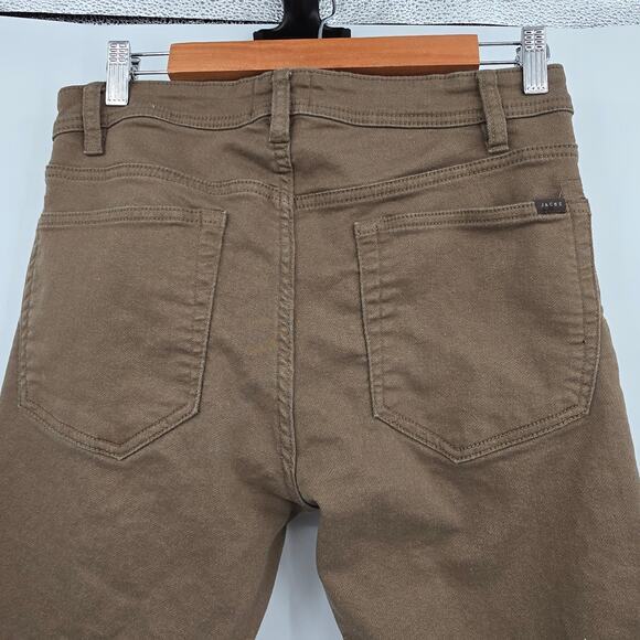 Jachs New York Men's Stretch Chino Slim Straight Khaki Jeans Brown Tan 32/29 - Picture 4 of 12